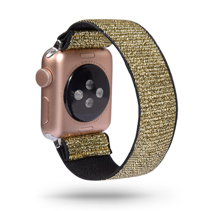 A.ny5.134 Main Gold Sparkles StrapsCo Nylon Elastic Band Strap For Apple Watch 38mm 40mm 42mm 44mm (34)