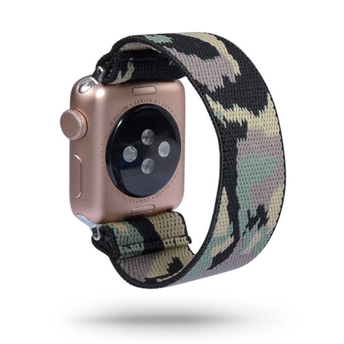 a.ny5 .143 main Army Camo StrapsCo Nylon Elastic Band Strap for Apple Watch 38mm 40mm 42mm 44mm
