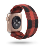 A.ny5.147 Main Red & Black Plaid StrapsCo Nylon Elastic Band Strap For Apple Watch 38mm 40mm 42mm 44mm