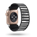 A.ny5.149 Main Silver Bars StrapsCo Nylon Elastic Band Strap For Apple Watch 38mm 40mm 42mm 44mm
