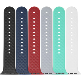 a.r17 All Color StrapsCo Silicone Rubber Waffle Grooved Band Strap for Apple Watch 38mm 40mm 42mm 44mm