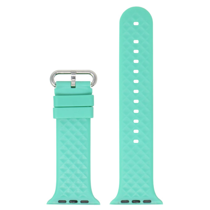 a.r17.11 Main Turquoise StrapsCo Silicone Rubber Waffle Grooved Band Strap for Apple Watch 38mm 40mm 42mm 44mm
