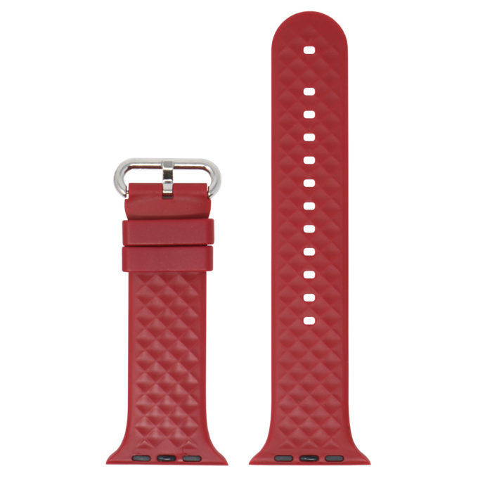 a.r17.6 Main Red StrapsCo Silicone Rubber Waffle Grooved Band Strap for Apple Watch 38mm 40mm 42mm 44mm