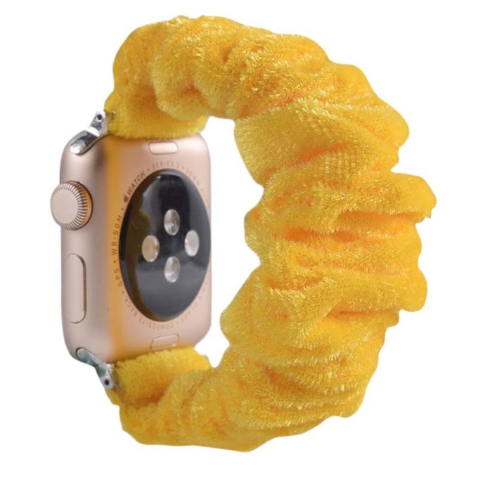 a.w3.10 Main Yellow StrapsCo Fuzzy Elastic Scrunchie Band Strap for Apple Watch 38mm 40mm