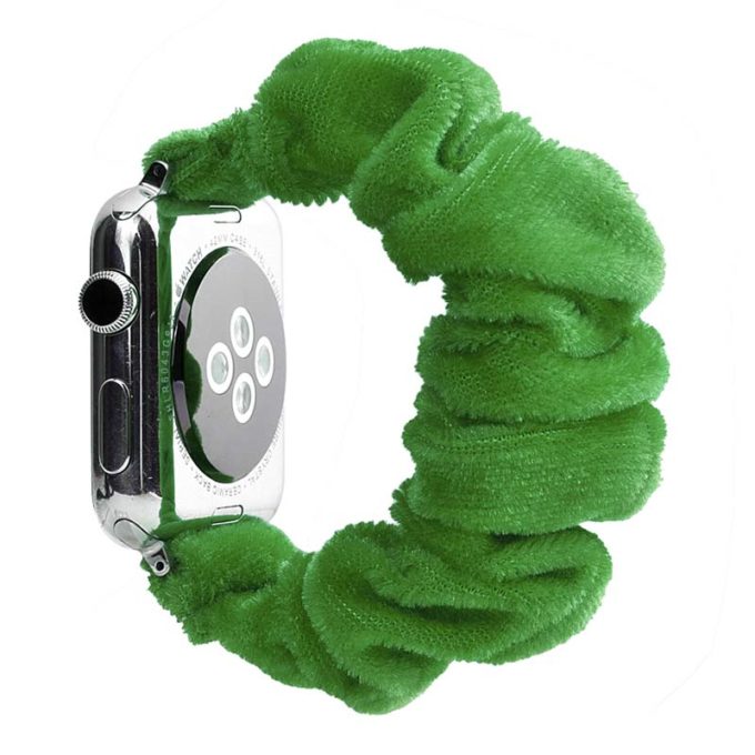 a.w3.11 Main Green StrapsCo Fuzzy Elastic Scrunchie Band Strap for Apple Watch 38mm 40mm
