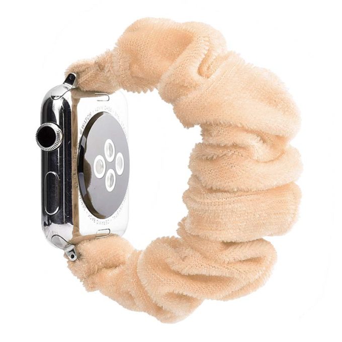a.w3.17 Main Beige StrapsCo Fuzzy Elastic Scrunchie Band Strap for Apple Watch 38mm 40mm