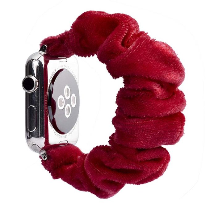 a.w3.6 Main Red StrapsCo Fuzzy Elastic Scrunchie Band Strap for Apple Watch 38mm 40mm