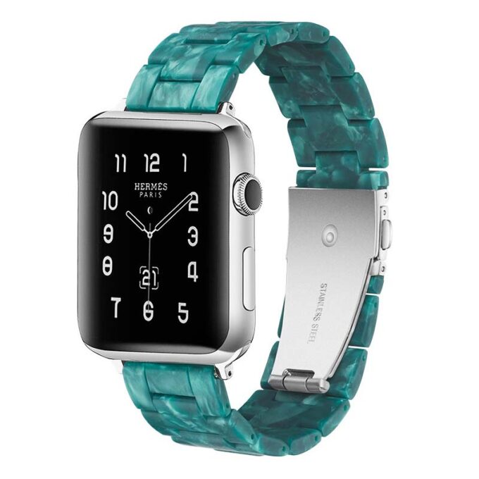 A.w4.11 Main Green StrapsCo Marble Band Strap For Apple Watch 38mm 40mm 42mm 44mm