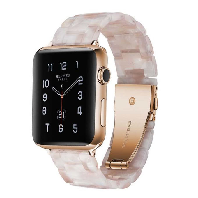 Paris Bracelet Apple Watch Band - Vintage Rose Gold / White - The