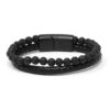 Lava Stone & Bolo Leather Bracelet Backside