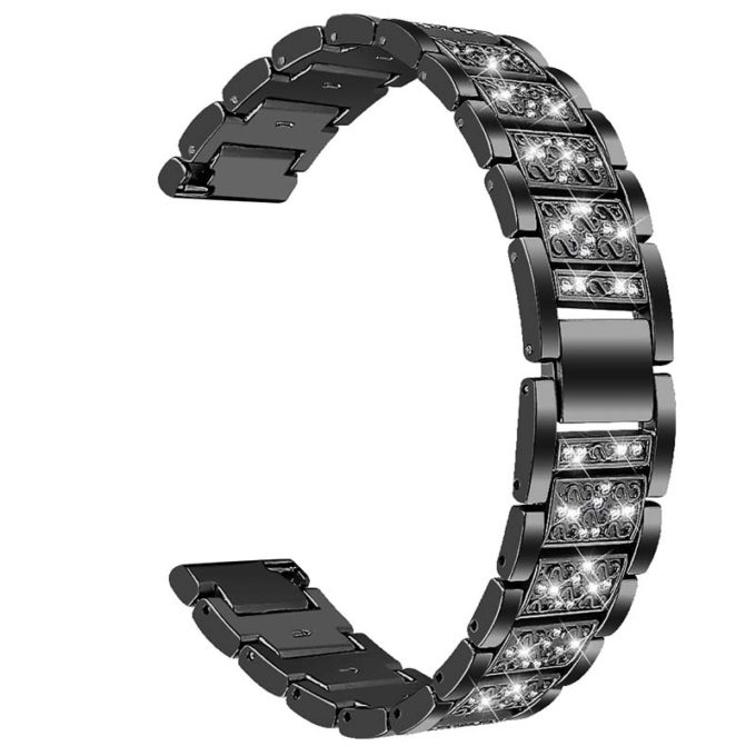 Fb.m127.mb Back Black StrapsCo Stainless Steel Metal Bracelet Watch Band With Rhinestones For Fitbit Versa 3 & Fitbit Sense