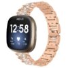 Fb.m127.rg Main Rose Gold StrapsCo Stainless Steel Metal Bracelet Watch Band With Rhinestones For Fitbit Versa 3 & Fitbit Sense