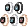 fb.m128 All Color StrapsCo Chain Link Metal Alloy Bracelet Watch Band Strap with Rhinestones for Fitbit Sense Fitbit Versa