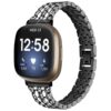 fb.m129.mb Main Black StrapsCo Metal Alloy Bracelet Watch Band Strap with Rhinestones for Fitbit Sense Fitbit Versa 3