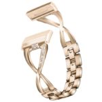fb.m130.tg Alt Retro Gold StrapsCo Metal Alloy Jewellery Bracelet Watch Strap with Rhinestones for Fitbit Versa 3 Sense