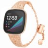 fb.m131.tg Main Retro Gold StrapsCo Cuff Chain Womens Watch Bracelet with Rhinestones for Fitbit Versa 3 Fitbit Sense