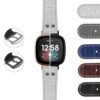 fb.sn .ds16 DASSARI Croc Embossed Leather Pilot Strap with Rivets for Fitbit Sense
