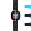 fb.sn .pu15 StrapsCo Vintage Style Perforated Rubber Rally Strap for Fitbit Sense