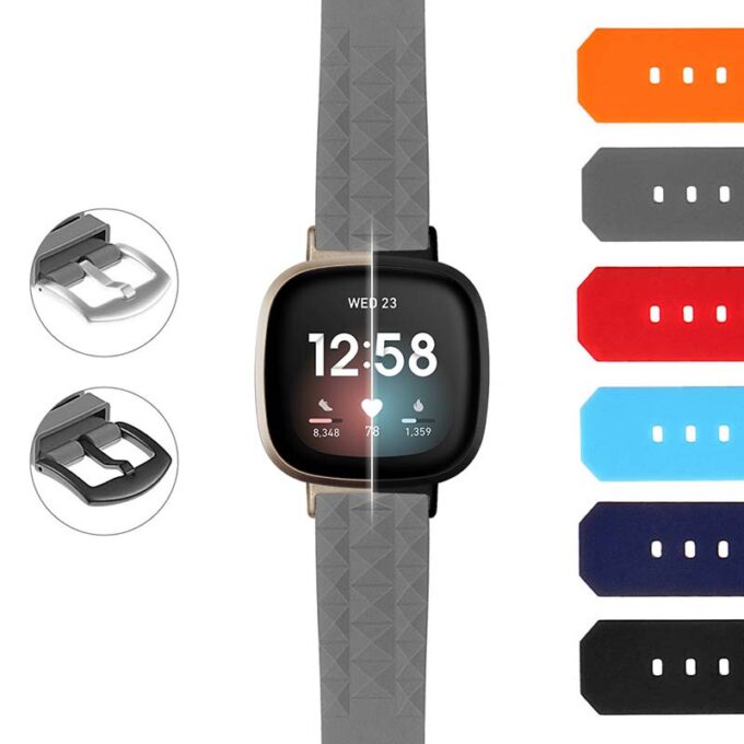 fb.sn .pu16 StrapsCo Super Waffle Rubber Strap for Fitbit Sense