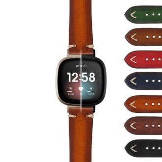 fb.v3.ks2 StrapsCo Hand Stitched Vintage Faded Leather Strap for Fitbit Versa 3