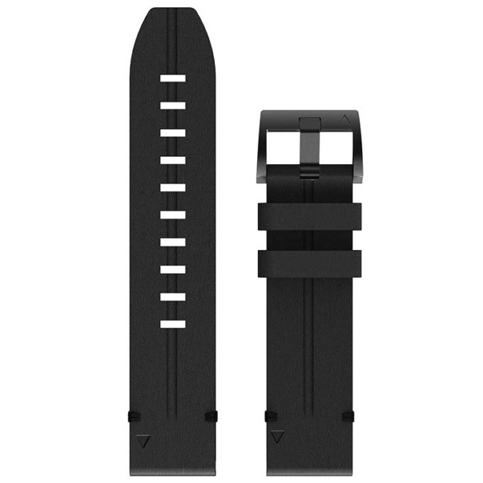 g.l9.1 Up Black StrapsCo Genuine Thick Leather Watch Band Strap for Garmin Fenix Forerunner Quatix Approach