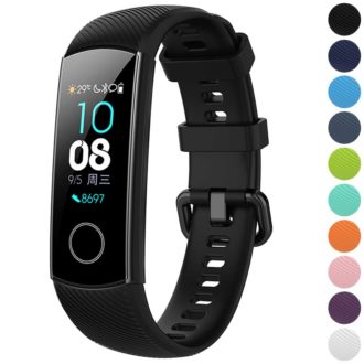 H.r7.1 Gallery Black StrapsCo Silicone Rubber Watch Band Strap For Huawei Honor Band 4