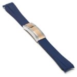 r.rx1 .5.ss .rg Main Blue Silver Rose Gold Clasp StrapsCo Silicone Rubber Replacement Watch Band Strap For Rolex With Curved Ends
