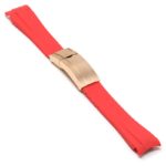 r.rx1 .6.rg Main Red Rose Gold Clasp StrapsCo Silicone Rubber Replacement Watch Band Strap For Rolex With Curved Ends