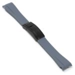 r.rx1 .7.mb Main Grey Black Clasp StrapsCo Silicone Rubber Replacement Watch Band Strap For Rolex With Curved Ends