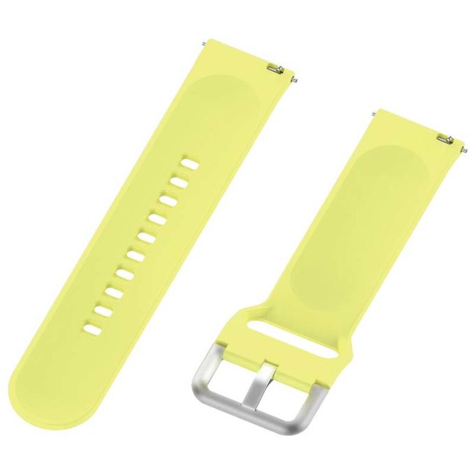 s.r20.10 Angle Yellow StrapsCo Buckle and Tuck Silicone Rubber Watch Band Strap for Samsung Galaxy Watch Active Gear 20mm 22mm