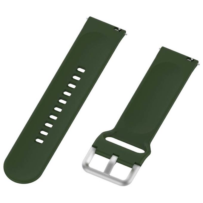 s.r20.11 Angle Army Green StrapsCo Buckle and Tuck Silicone Rubber Watch Band Strap for Samsung Galaxy Watch Active Gear 20mm 22mm