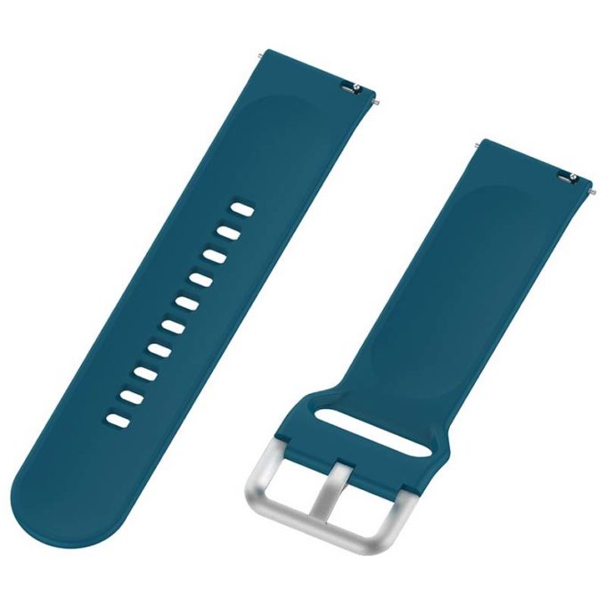 s.r20.11b Angle Turquoise StrapsCo Buckle and Tuck Silicone Rubber Watch Band Strap for Samsung Galaxy Watch Active Gear 20mm 22mm