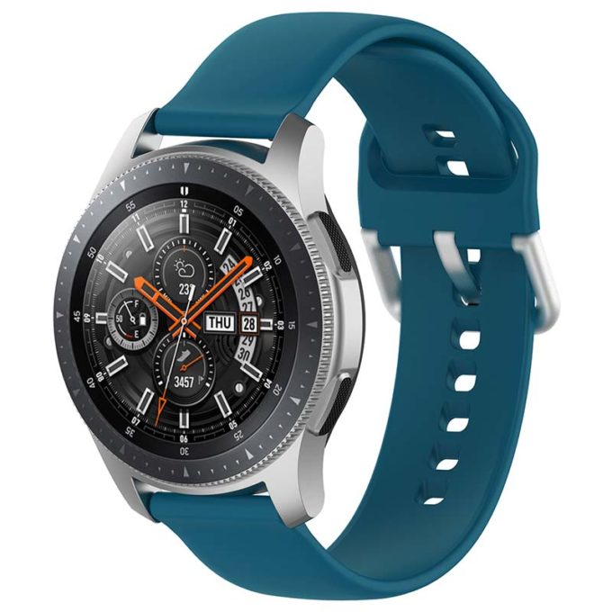 s.r20.11b Main Turquoise StrapsCo Buckle and Tuck Silicone Rubber Watch Band Strap for Samsung Galaxy Watch Active Gear 20mm 22mm