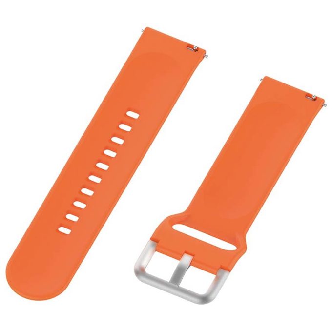 S.r20.12 Angle Orange StrapsCo Buckle And Tuck Silicone Rubber Watch Band Strap For Samsung Galaxy Watch Active Gear 20mm 22mm