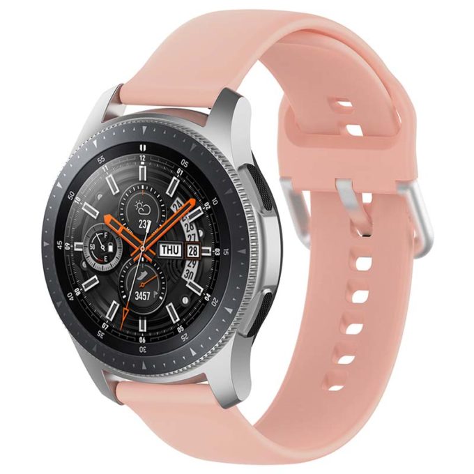 s.r20.13 Main Pink StrapsCo Buckle and Tuck Silicone Rubber Watch Band Strap for Samsung Galaxy Watch Active Gear 20mm 22mm