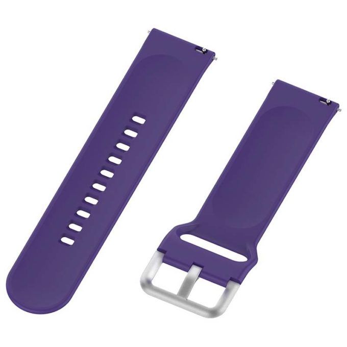 s.r20.18 Angle Purple StrapsCo Buckle and Tuck Silicone Rubber Watch Band Strap for Samsung Galaxy Watch Active Gear 20mm 22mm