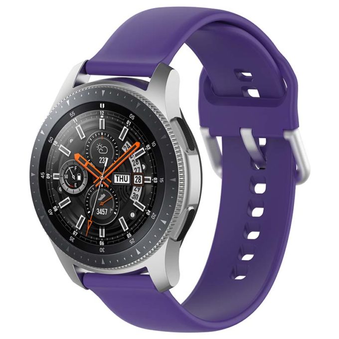 S.r20.18 Main Purple StrapsCo Buckle And Tuck Silicone Rubber Watch Band Strap For Samsung Galaxy Watch Active Gear 20mm 22mm