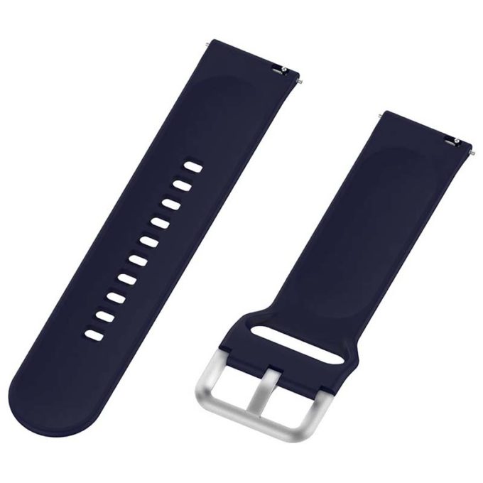 s.r20.5 Angle Dark Blue StrapsCo Buckle and Tuck Silicone Rubber Watch Band Strap for Samsung Galaxy Watch Active Gear 20mm 22mm