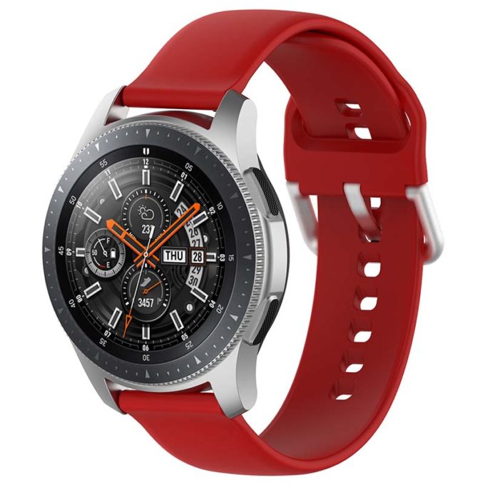S.r20.6 Main Red StrapsCo Buckle And Tuck Silicone Rubber Watch Band Strap For Samsung Galaxy Watch Active Gear 20mm 22mm