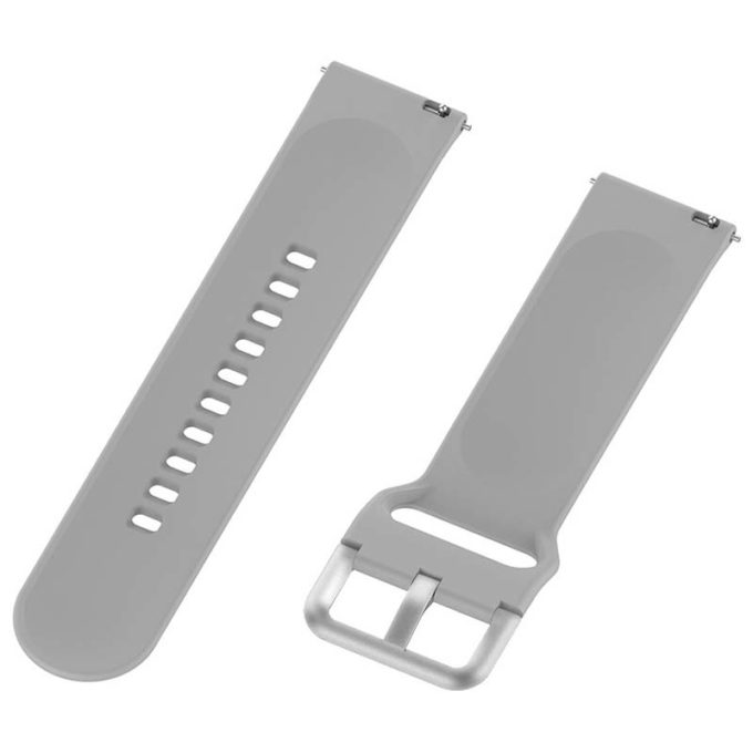 s.r20.7 Angle Grey StrapsCo Buckle and Tuck Silicone Rubber Watch Band Strap for Samsung Galaxy Watch Active Gear 20mm 22mm