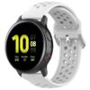s.r21.22 Main White StrapsCo Buckle and Tuck Perforated Silicone Rubber Watch Strap for Samsung Galaxy Watch Active 20mm 22mm