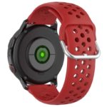 s.r21.6 Back Red StrapsCo Buckle and Tuck Perforated Silicone Rubber Watch Strap for Samsung Galaxy Watch Active 20mm 22mm