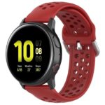 s.r21.6 Main Red StrapsCo Buckle and Tuck Perforated Silicone Rubber Watch Strap for Samsung Galaxy Watch Active 20mm 22mm