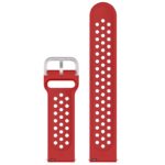 s.r21.6 Up Red StrapsCo Buckle and Tuck Perforated Silicone Rubber Watch Strap for Samsung Galaxy Watch Active 20mm 22mm