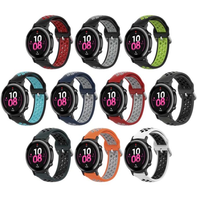 s.r22 All Color StrapsCo Buckle and Tuck Perforated Rubber Strap for Samsung Galaxy Watch Active 20mm 22mm