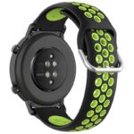 s.r22.1.11 Back Black Green StrapsCo Buckle and Tuck Perforated Rubber Strap for Samsung Galaxy Watch Active 20mm 22mm
