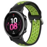 s.r22.1.11 Main Black Green StrapsCo Buckle and Tuck Perforated Rubber Strap for Samsung Galaxy Watch Active 20mm 22mm