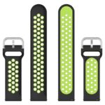 s.r22.1.11 Up Black Green StrapsCo Buckle and Tuck Perforated Rubber Strap for Samsung Galaxy Watch Active 20mm 22mm