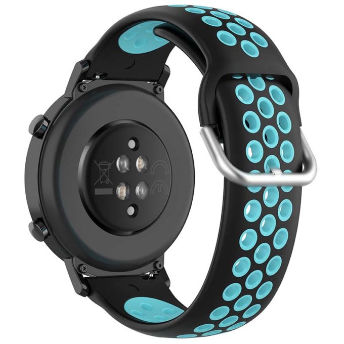 s.r22.1.11a Back Black Mint StrapsCo Buckle and Tuck Perforated Rubber Strap for Samsung Galaxy Watch Active 20mm 22mm