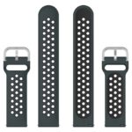 s.r22.11.1 Up Olive Green Black StrapsCo Buckle and Tuck Perforated Rubber Strap for Samsung Galaxy Watch Active 20mm 22mm